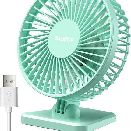 USB Desk Fan, Small but Powerful, Personal Portable Quiet 3 Speeds, Adjustable Mini Table Desktop Fan for Cooling Home Office Car Summer Travel Gifts Green
