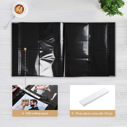 Linen Hardcover Photo Album 4X6 600 Photos Large Capacity for Family Wedding Anniversary Baby Vacation (Gray, 600 Pockets)