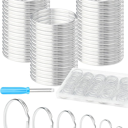 70PCS Split Key Rings,1.5" Heavy Duty Metal Keyrings,Bulk Keychain Rings,Silver Key Ring Accessories for Keychains,Crafts,Car Keys,Pet Collars and DIY Projects