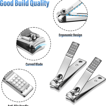60 Pcs Stainless Steel Nail Clippers Toenail Clippers Bulk for Men Women Seniors, Toe Nail Clipper Pack Fingernail Clipper Bulk for Home, Travel, Homeless, Bulk Use (Medium Size, Silver)