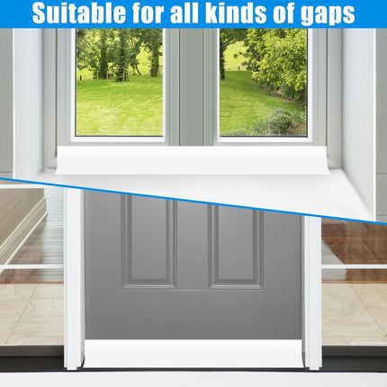 Draft Seal Tape for Doors and Windows 3 in X 20 Ft Silicone Weather Stripping Extra Thick 2Mm Door Seal Strip with Strong Adhesive Draft Insulation Stopper Side Seal - White