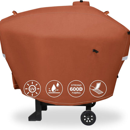 Grill Cover for Camp Chef 24 Pellet Grills, Model DLX 24, Smokepro 24, Woodwind 24 Pro Pellet Grills, PG24, PG24LS, PG24S, PG24SE, PG24LTD, PG24XT, SG24, Smokepro DLX, Anti-Uv 600D, Brown