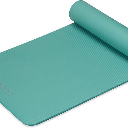 Gaiam Yoga Mat, Pilates & Exercise Mat, Thick Mat 2/5" (10Mm) Workout Mat with Easy-Cinch Carrying Strap for Home & Gym Workouts