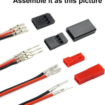 55 Sets Servo Plug Male Female Connector Crimp Pin Cable Kit with Crimping Tool Compatible JST SYP Futaba for Hitec Spektrum RC