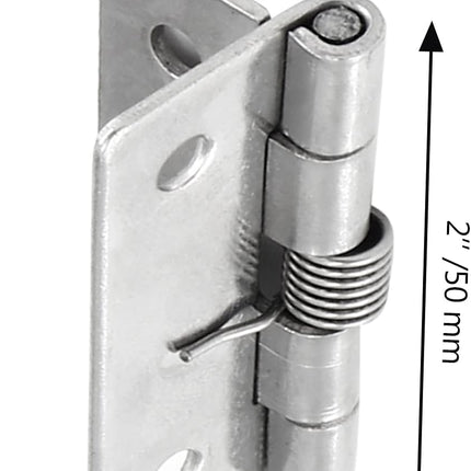 4 Pcs Spring Loaded Hinges for Cabinets, 2 Inch Length Stainless Steel Spring Hinges Self Closing