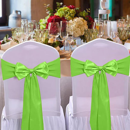 10 Pack Lime Green Satin Table Runners 12X108 Inches Party Table Runner Bright Smooth Table Runner Wedding Party Decorations for Table Green Table Runners