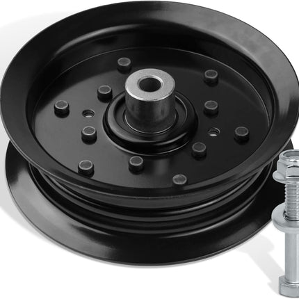 Flat Idler Pulley Compatible with Craftsman Husq a Riens Sears Pou LAN Riding Lawn Mower Tractor with 42" 46" 48" 54” Deck, Replace 197379, 196106