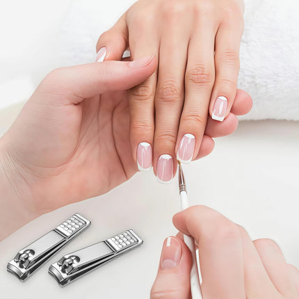 60 Pcs Stainless Steel Nail Clippers Toenail Clippers Bulk for Men Women Seniors, Toe Nail Clipper Pack Fingernail Clipper Bulk for Home, Travel, Homeless, Bulk Use (Medium Size, Silver)