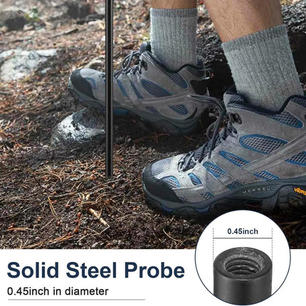 Soil Probe Rod, 48 Inch Metal Septic Tank Locator Tool, Ground Probe Rod for Soil Compaction, Locating Underground Pipes and Gopher Runs, Gardening