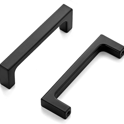 5 Pack 3 Inch Hole Centers Matte Black Cabinet Pulls Handles Solid Drawer Pulls Kitchen Hardware Flat Black Square Bar Drawer Handles