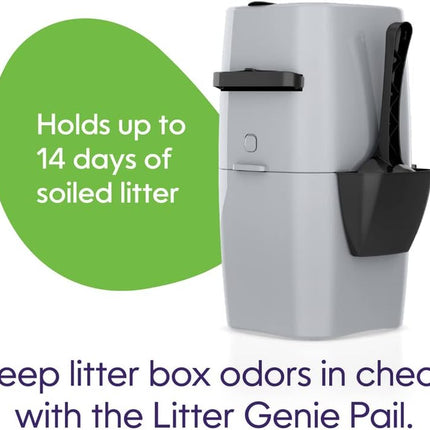 Standard Pail (Silver) | Cat Litter Box Waste Disposal System for Odor Control | Includes 1 Square Refill Bag
