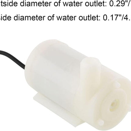 4Pcs DC 3-5V Micro Submersible Mini Water Pump with 2Pcs Clear Vinyl Tubing Flexible PVC Tubing(1M) for Aquariums Fish Tank Pond Fountain Hydroponics Garden (4Pcs White Pump+2 Tube)
