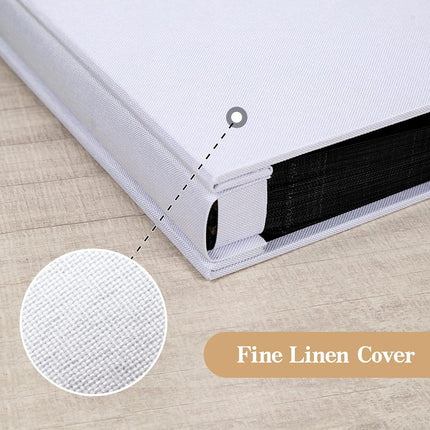 Photo Album for 4X6 300 Horizontal Pockets Linen Cover Small Capacity Picture Book for Family Wedding Baby and Anniversary (White)