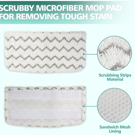 4 PCS Replacement Pads Accessory for Shark Steam Mop S1000, S1000A, S1000C, S1000WM, S1001C, S2001 Dirt Grip Pads, Microfiber Washable & Reusable
