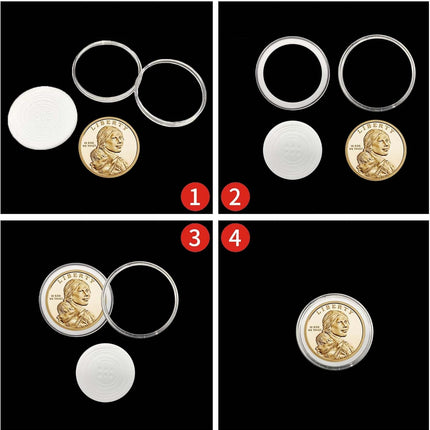 240 Pcs 30Mm Coin Capsules Coin Holders for Collectors, with Foam Gasket and Plastic Storage Organizer Box, 6 Sizes (17.9/19.1/21.2/24.3/26.5/30Mm) Coin Case for Coin Collection Supplies (White)