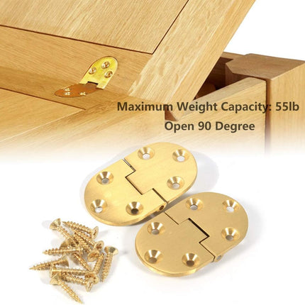 90 Degree Solid Brass Butler Tray Hinges (2Pcs) Flip Top Hinge with Screws for Folding Tables/Sewing Machine Table, Folding Hinges Furniture Accessories
