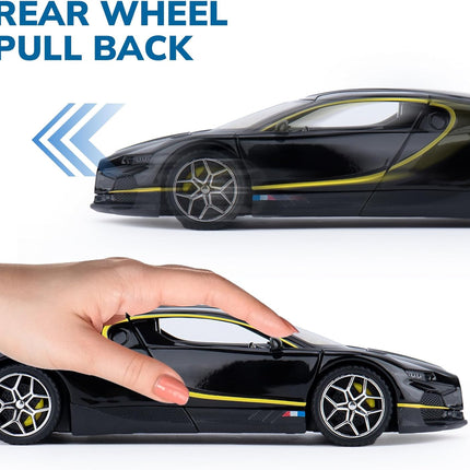 Car Toys for Boys 1 32 Diecast Cars Collectibles Car Model Kit,Metal Toy Car for Boys and Girls,Pull Back Cars with Lights and Sounds,Cars for Kids Ages 3-5（Black）