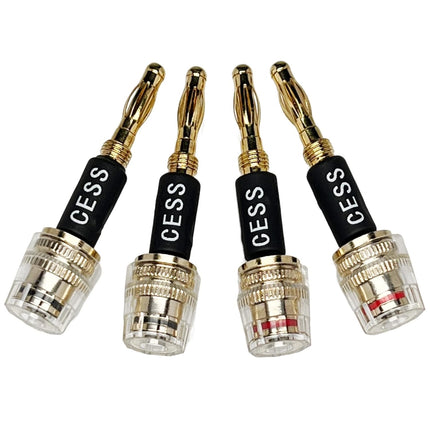CESS-187 Banana Plug Connect to Spade Fork Plug Speaker Cable Adapter, 4 Pack