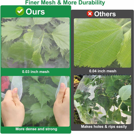 10 X 50 FT Garden Mesh Netting, Ultra Fine Plant Netting Covers, Garden Netting for Raised Beds Vegetables, Fruit Tree Netting for Blueberry Bushes Barrier Screen Protection Net Cover