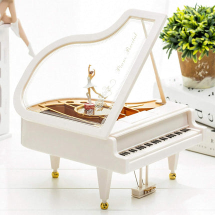 Ballerina Music Box，Piano Music Box for Women Girls White Valentine'S Day Present Mechanical Classical Ballet Girl Dancing Music Box Birthday Present