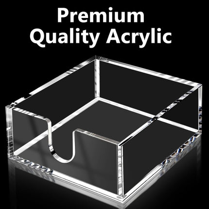 Cocktail Napkin Holder 5X5, Acrylic Cocktail Napkin Holder for Table, Clear Beverage Holder Square Rectangle for Dinner, Kitchen, Bathroom, Restaurant, Bar (Ultimate, 1 Pack)
