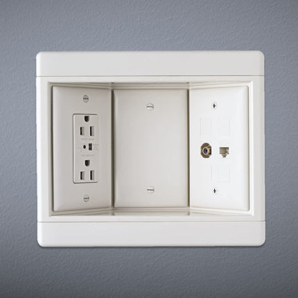 Legrand  TV3LVKITWCC2 3 Gang Recessed TV Box with Low Voltage Kit, White (1 Count)