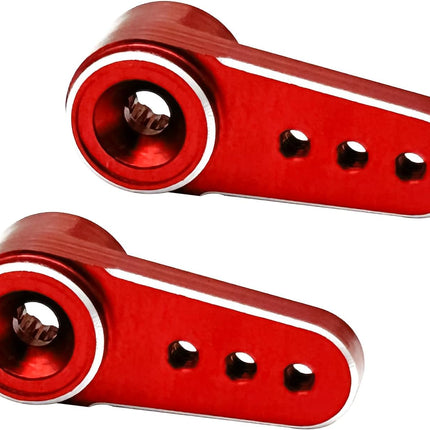 4Pack Aluminum 15T Servo Horn Arms RC Mini Servo Horns Toy Car Accessories Compatible with Emax ES08MA Servo Fit for Axial SCX24 1/24 RC Crawler (Red)
