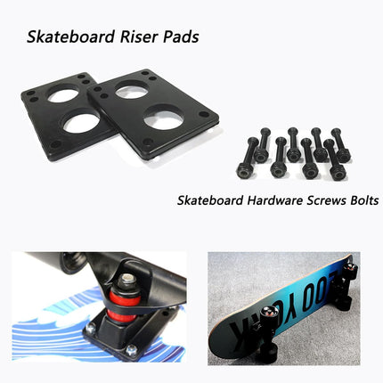 70Mm Longboard Wheels 80A Contains ABEC-9 Bearings and Spacers,Skateboard Riser Pads,Skateboard Hardware Screws Bolts,Fit for Your Longboard Skateboards.-Transparent Frosted