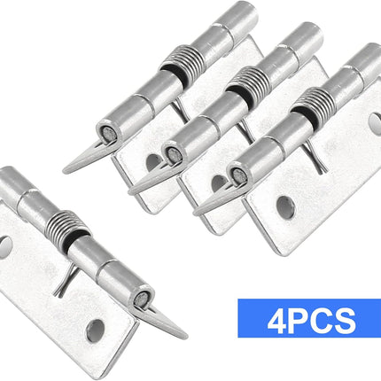 4 Pcs Spring Loaded Hinges for Cabinets, 2 Inch Length Stainless Steel Spring Hinges Self Closing