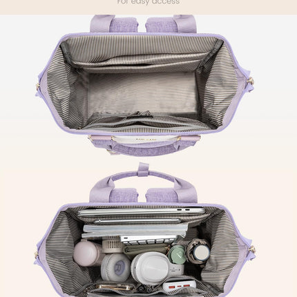 Laptop Backpack Purse for Women, Cute College School Backpack Bookbag for Teenager Girls, Teacher Nurse Bags Work Travel Backpack, Business Computer Laptop Bag Daypack, 15.6 Inch, Purple