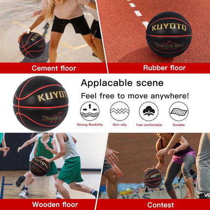 2.2LBS Weighted Heavy Size 6 28.5" Basketball Training Equipment Basketball PU Leather Indoor Outdoor for Women Youth Improving Ball Handling Dribbling Passing Skill (Deflated)