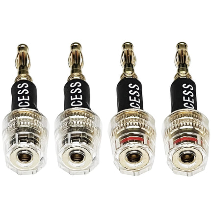 CESS-187 Banana Plug Connect to Spade Fork Plug Speaker Cable Adapter, 4 Pack