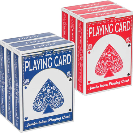 Large Print Playing Cards 6 Pack, Deck of Cards for Seniors, Vision Impaired, Low Vision Crowd, Poker Playing Cards for Blackjack, Euchre, Canasta Cards Game, Jumbo Index
