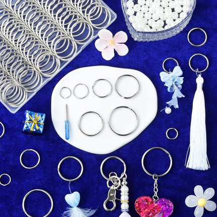 70PCS Split Key Rings,1.5" Heavy Duty Metal Keyrings,Bulk Keychain Rings,Silver Key Ring Accessories for Keychains,Crafts,Car Keys,Pet Collars and DIY Projects