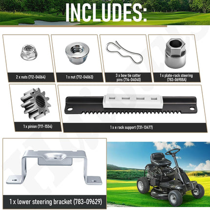753-11064B CR12 Steering Service Kit for MTD, CUB Cadet CC30H CC30E CC30 H-Ydro M-Ini Riders, for Craftsman R1000 Lawn Tractor Lawn Mower, Replace 783-09629 783-07239 783-06988 753-11064B 783-07239A