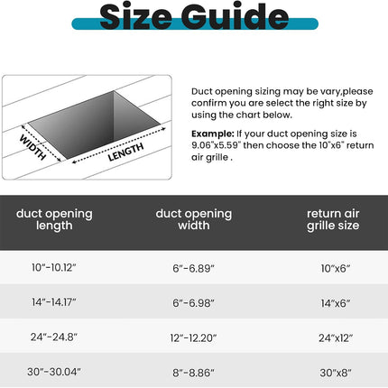 Return Air Grille,Fits 14X6 Duct Opening,Steel Return Vent Cover, White Vent Cover Grill for Sidewall and Ceiling,Havc Cold Air Return Vent Cover,Overall Size:15.8"W X 7.9"H