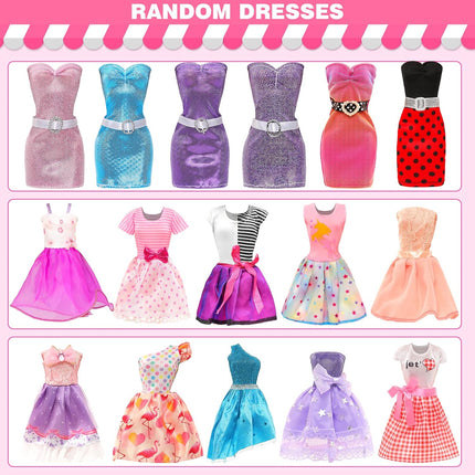 51 PCS Doll Clothes and Accessories Including Fashion Dresses, Tops and Pants Outfits, Party Dresses, Swimsuits Bikini 38 PCS Shoes Hangers and Other Accessories for 11.5 Inch Dolls