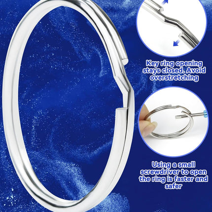 70PCS Split Key Rings,1.5" Heavy Duty Metal Keyrings,Bulk Keychain Rings,Silver Key Ring Accessories for Keychains,Crafts,Car Keys,Pet Collars and DIY Projects