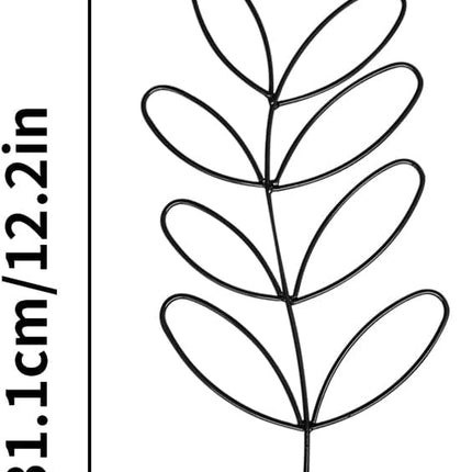 2Pack Indoor Plant Trellis Metal Wire Garden Trellis ，Small Climbing Leaf Shape Trellis for Garden Potted Plant Houseplant(Blackish)