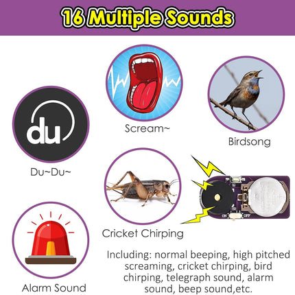6 Pcs Cricket Noise Maker Prank, Annoyatron Cricket Chirping Pranks Stuff Kit Gifts for Adults, the Annoying Neighbors Present, 16 Sounds Beeping Hidden for Party, Office, Home, School, Car