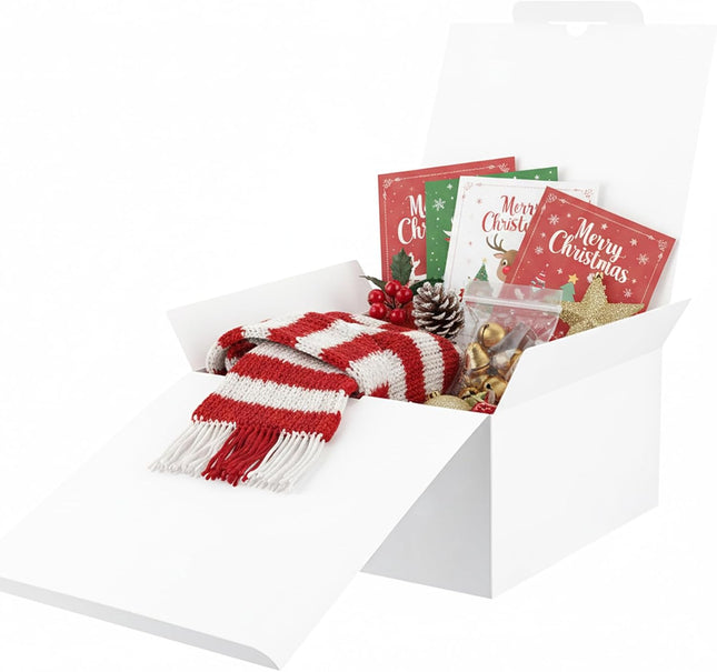 8 Pack 10X10X5 Gift Boxes, Large White Gift Boxes with Lids for Presents, Ideal for Birthday Bridesmaid Proposal Christmas Thank You Business