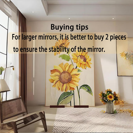DSMKJT Solid Wood Large Floor Mirror Stand for Full Length Mirror with Stand- Anti-Slip, Suitable for Mirror Frames-Black