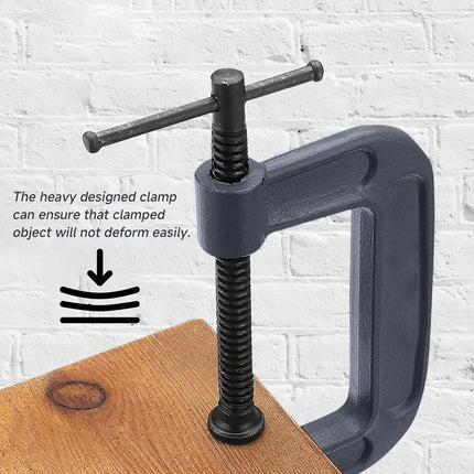 Heavy Duty Deep Throat U-Clamp G Type Woodworking Steel Deep Reach C-Clamp DIY Carpentry Clamping Device Jaw Opening DIY Carpentry Clamping Device (100,185Mm)