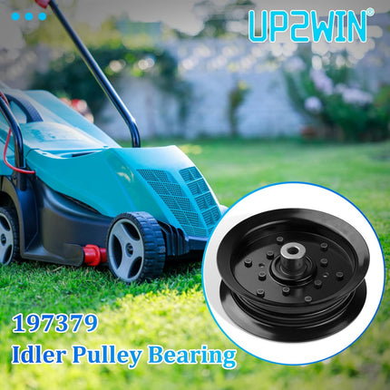Flat Idler Pulley Compatible with Craftsman Husq a Riens Sears Pou LAN Riding Lawn Mower Tractor with 42" 46" 48" 54” Deck, Replace 197379, 196106