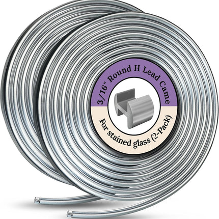 3/16'' round H Lead Came for Stained Glass - 12 Ft H Channel Lead Hobby Came for All Your Stained Glass Supplies by