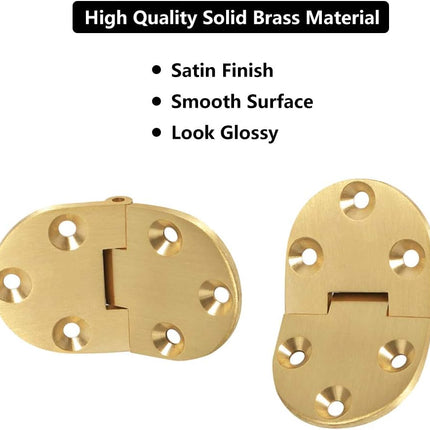 90 Degree Solid Brass Butler Tray Hinges (2Pcs) Flip Top Hinge with Screws for Folding Tables/Sewing Machine Table, Folding Hinges Furniture Accessories