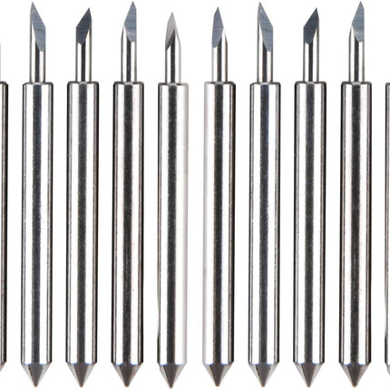60 Degree Tungsten Steel Lettering Blade Vinyl Cutter Blades for Roland Cutting Plotter, Blue Cap Pack of 10