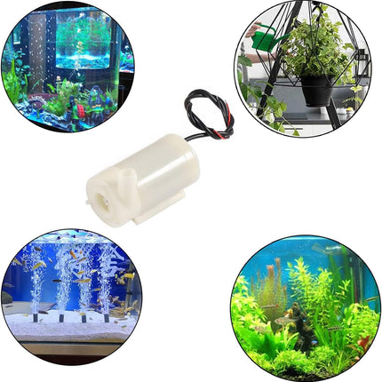 4Pcs DC 3-5V Micro Submersible Mini Water Pump with 2Pcs Clear Vinyl Tubing Flexible PVC Tubing(1M) for Aquariums Fish Tank Pond Fountain Hydroponics Garden (4Pcs White Pump+2 Tube)