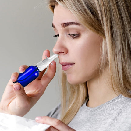 10 Pcs Nasal Spray Bottle Empty, 30Ml/1Oz 6 Pcs Refillable Nasal Spray Bottle Fine Mist Glass with 2 Funnels and 2 Labels