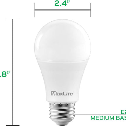 A19 LED Bulb, Enclosed Fixture Rated, 100W Equivalent, 1600 Lumens, Dimmable, E26 Medium Base, 2700K Soft White, 4-Pack